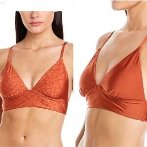 Citrus Reversible Leopard Print Bikini Swimsuit Top Size‎ L